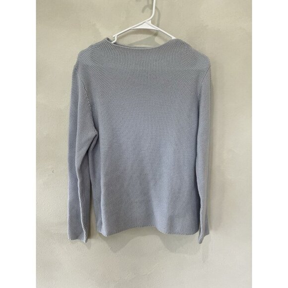 Eileen Fisher Sweater Women’s Petite Medium Blue Long Sleeve Pullover High Neck - Picture 1 of 4